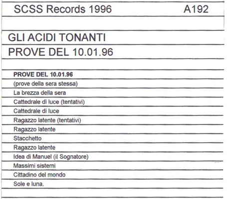a192 gli acidi tonanti: prove del 10-01-96 1996